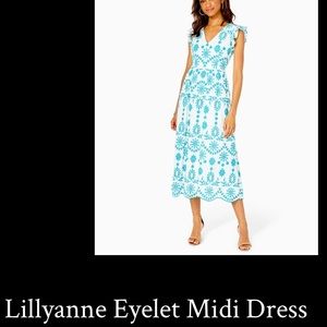 Lilly Pulitzer Lillyanne Eyelet Midi Dress Size 6
